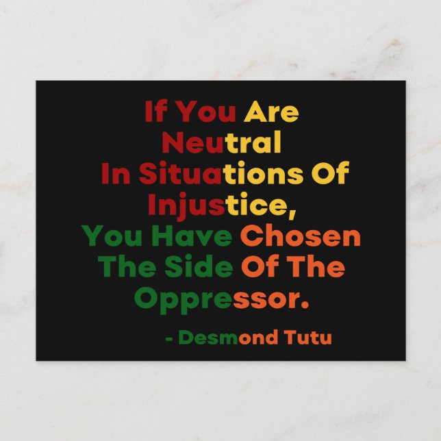 Cartão Postal Mês da História Negra - Desmond Tutu (Frente)