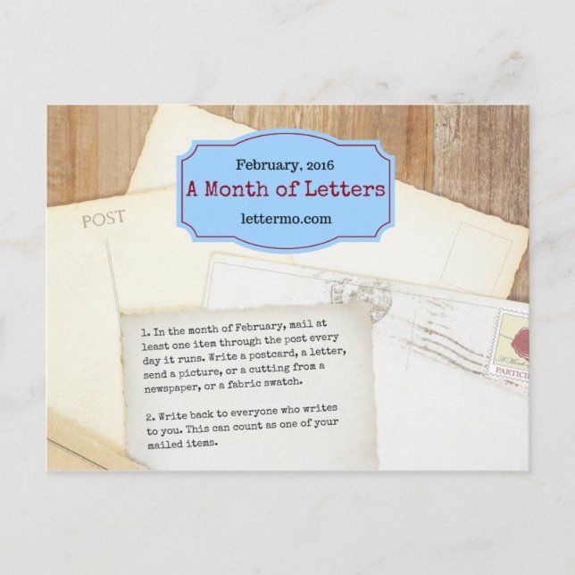 Cartão postal Mês das Cartas (Frente)