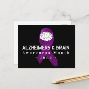 Cartão Postal Mês de Conscientização sobre Alzheimer e o Cérebro