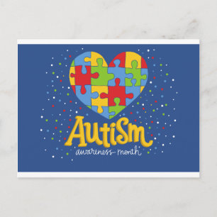 Cartão Postal mês de conscientização sobre autismo