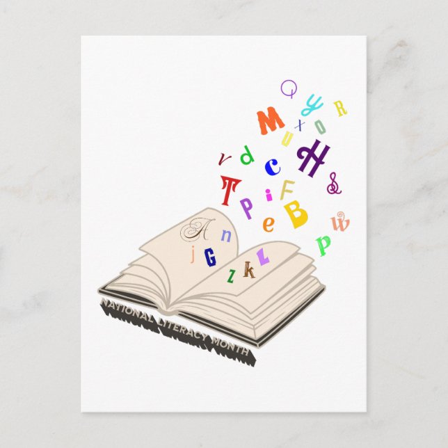 Cartão Postal Mês de literacia nacional (Frente)