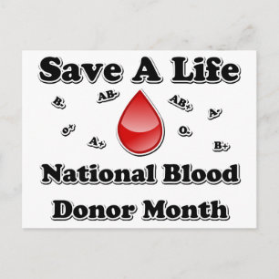 Cartão Postal Mês Nacional de Doador de Sangue - Salvar uma Vid