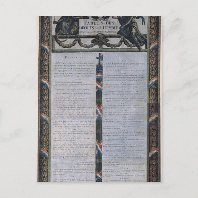 Cartão Postal Mesa da Declaração dos Direitos do Homem (Frente)