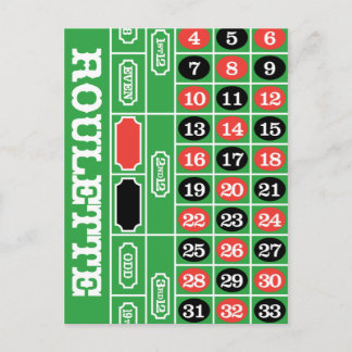 Cartão Postal Mesa da roleta - jogo do casino a ganhar