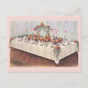 Cartão Postal mesa de Banquete do casamento vintage