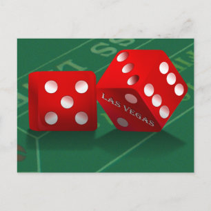 Cartão Postal Mesa de Craps Com Dados de Las Vegas