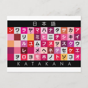 Cartão Postal Mesa Katakana japonesa