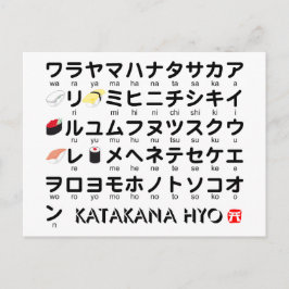 Cartão Postal Mesa Katakana (Sushi) Japonês