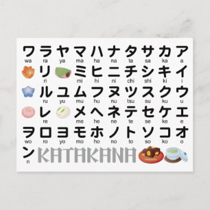 Cartão Postal Mesa Katakana (Wagashi) Japonês