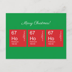 Cartão Postal Mesa periódica de Ho Red e Green Ho personalizáv