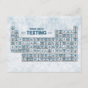Cartão Postal Mesa periódica de Texting (azul)