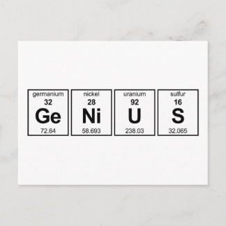 Cartão Postal Mesa periódica GeNiUS