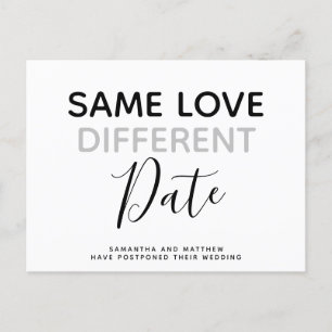 Cartão Postal Mesma Data Diferente de Amor Simples Casamento Mod