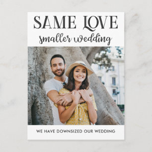 Cartão Postal Mesmo amor, casamento menor, foto simples