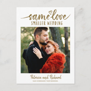 Cartão Postal Mesmo Amor Coração Fofo Reduzir Casamento 3 Foto P