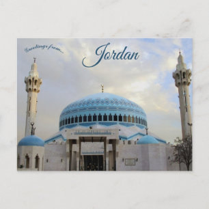 Cartão Postal Mesquita Amman Jordan do Rei Abdullah I