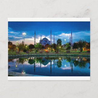 Cartão Postal Mesquita azul de Istambul na Turquia
