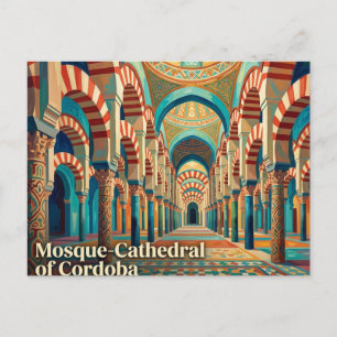 Cartão Postal Mesquita-Catedral de Córdoba, interior Espanha