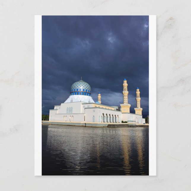 Cartão Postal Mesquita da cidade de Kota Kinabalu Borneo (Frente)