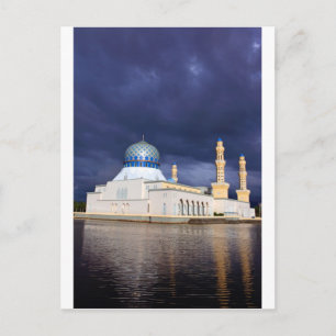 Cartão Postal Mesquita da cidade na Malásia de Kota Kinabalu