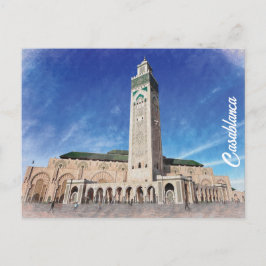 Cartão Postal Mesquita de Marrocos Casablanca Hassan 2 Islâmico