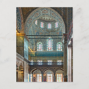 Cartão Postal Mesquita de Sultan Ahmed. Desenho interior.