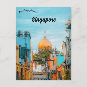 Cartão Postal Mesquita na Arab Street Singapura