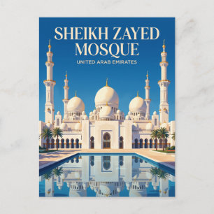 Cartão Postal Mesquita Sheikh Zayed Emirados Árabes Unidos