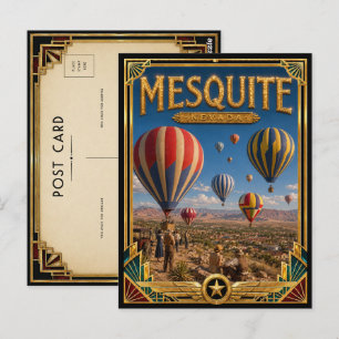 Cartão Postal Mesquite Nevada Vintage Arte Deco Idade Dourada