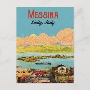 Cartão Postal Messina, Sicília, Itália