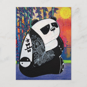 Cartão Postal Mestre de zen da panda