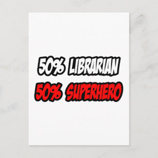 Cartão Postal Metade Bibliotecária... meio super-herói