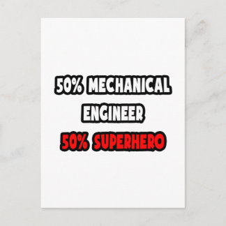 Cartão Postal Metade do Engenheiro mecânico ... Half Superherói