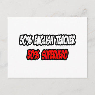 Cartão Postal Metade do professor de inglês... meio super-herói.