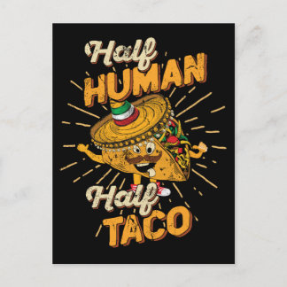 Cartão Postal Metade Humano Metade Taco Terça-feira de Taco Cinc