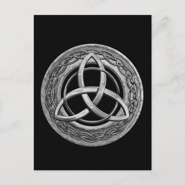 Cartão Postal Metal Celtic Trinity Knot (Frente)