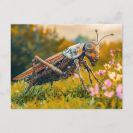 Cartão Postal Metal Grasshopper Garden Sculpture