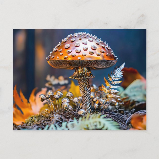 Cartão Postal Metal Toadstool Garden Decor mushroom (Frente)
