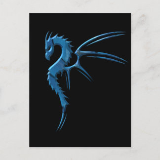 Cartão Postal Metallic Blue Dragon