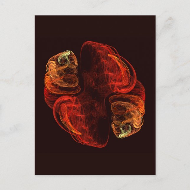 Cartão Postal Metamorfose Energia Arte Fractal Abstrata Moderna (Frente)