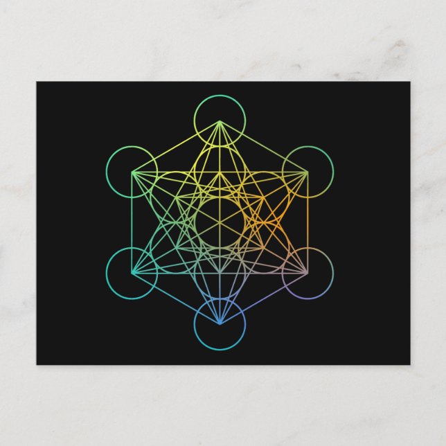 Cartão Postal Metatron Cube Geometria Sagrada (Frente)