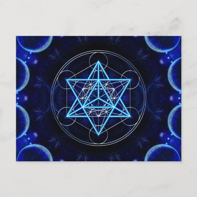 Cartão Postal Metatrons Würfel - Merkaba - Stern Tetraeder (Frente)
