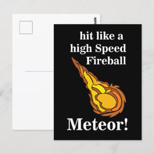 Cartão Postal Meteor de Fireball em Estrela de Meteor