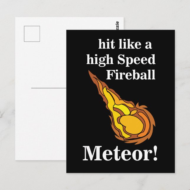 Cartão Postal Meteor de Fireball em Estrela de Meteor (Frente/Verso)