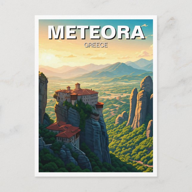 Cartão Postal Meteora Grécia (Frente)