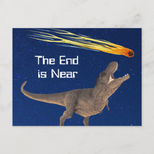Cartão Postal Meteorito Dinossauro Fim Está Perto Desastre