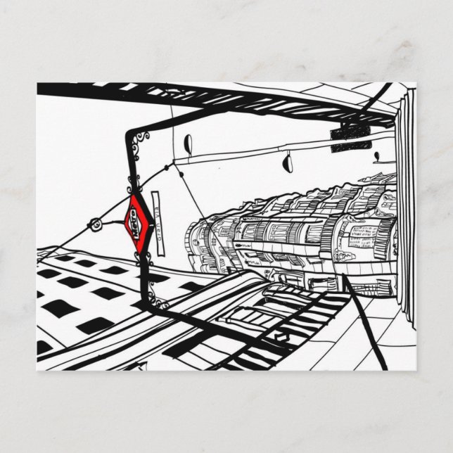 Cartão Postal Metro Madrid Gran Vía (Frente)