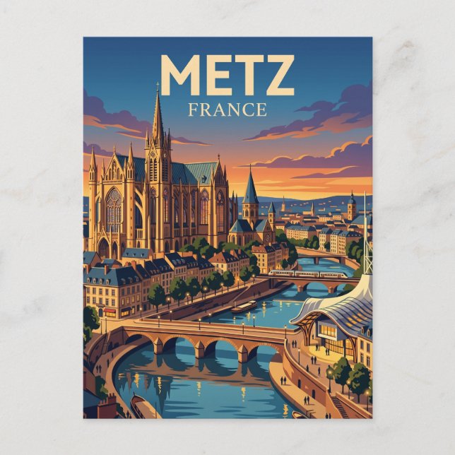 Cartão Postal Metz França (Frente)