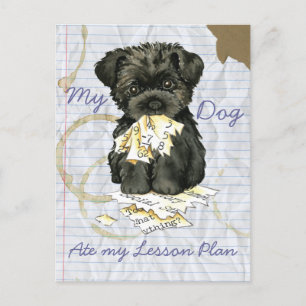 Cartão Postal Meu Affenpinscher Comeu Meu Plano De Lição