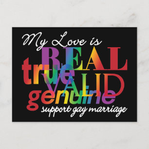 Cartão Postal Meu Amor É Real Apoia Casamento Gay